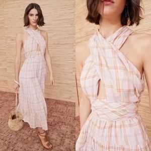 Ulla Johnson Noelle crossover halter midi dress